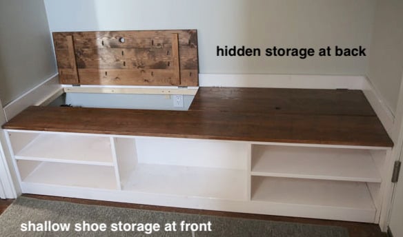 Shoe rack bench online diy